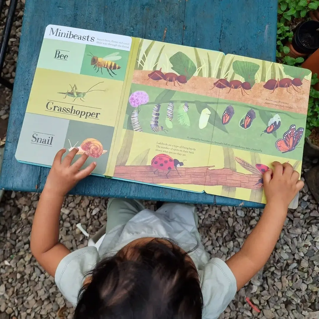 Anak membaca buku dari Kiyota Books